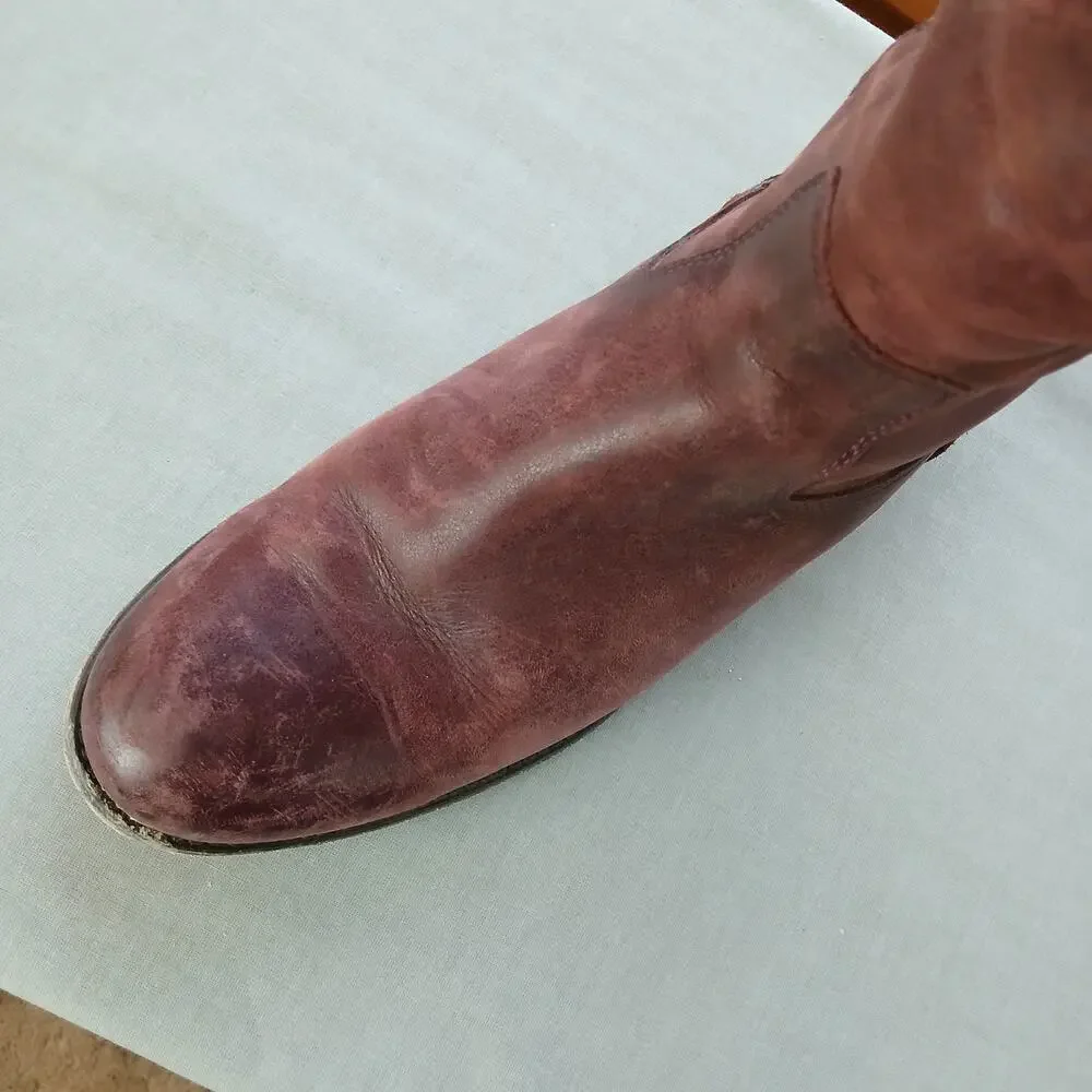 SINGLE LEFT FOOT ONLY Frye Molly Button Tall Boot 10B brown leather zip 1" heel - Picture 7 of 16